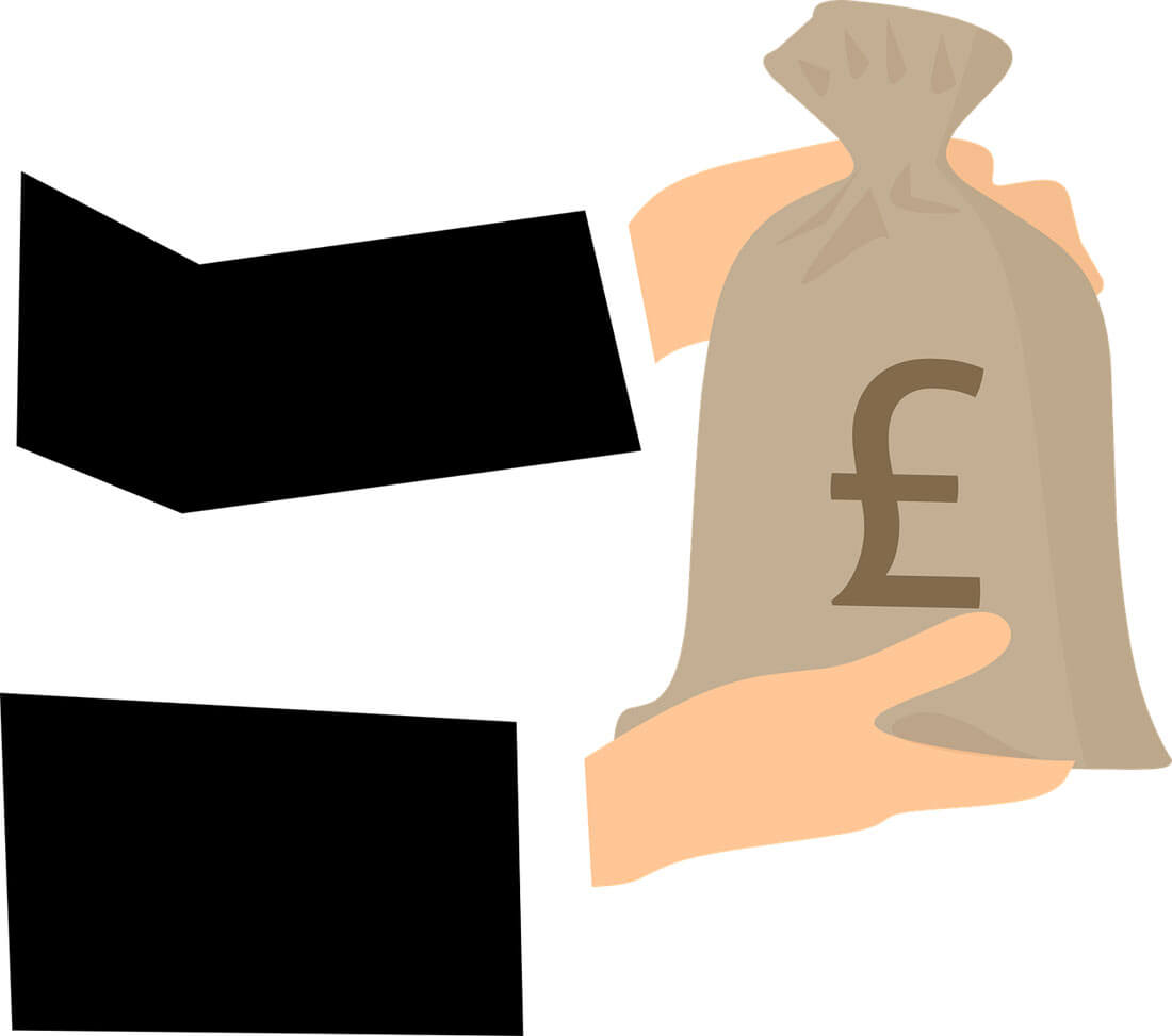 Eine Hand reicht einen Geldbeutel weiter. Quelle: pixabay