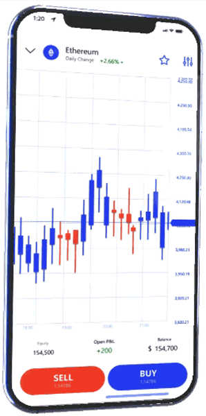 Bild eines Smartphones mit der geöffneten App zum Online-Broking mit NSBroker