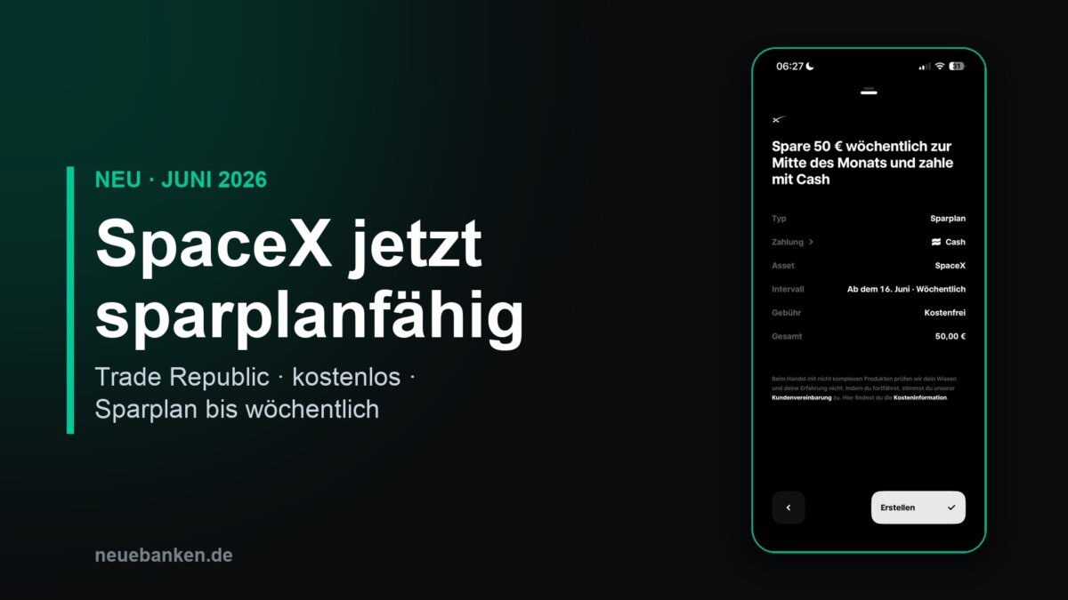 SpaceX-Aktie als Sparplan bei Trade Republic: 50 Euro wöchentlich, kostenfrei, ab dem 16. Juni