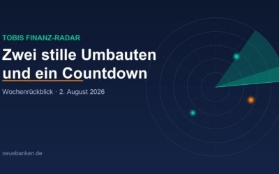 Radar-Grafik in Navy und Emerald: Zwei stille Umbauten und ein Countdown, Wochenrückblick vom 2. August 2026