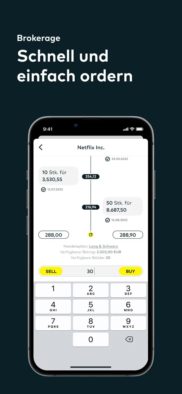 Screenshot der comdirect-App: Wertpapiersparpläne (Quelle: Apple App Store (comdirect, Commerzbank AG))