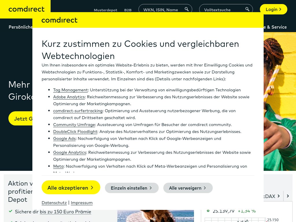 comdirect Erfahrungen 2026: Girokonto und Depot im Check iPad Screenshot