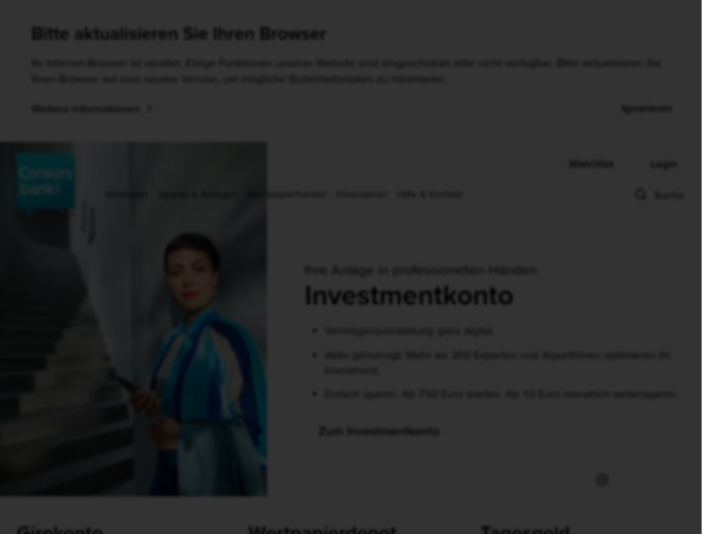 Consorsbank Erfahrungen 2026: Depot, Tagesgeld und Girokonto im Check iPad Screenshot
