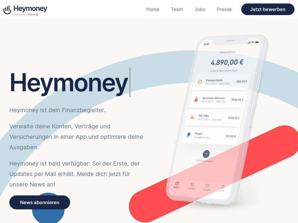 Heymoney iPad Screenshot