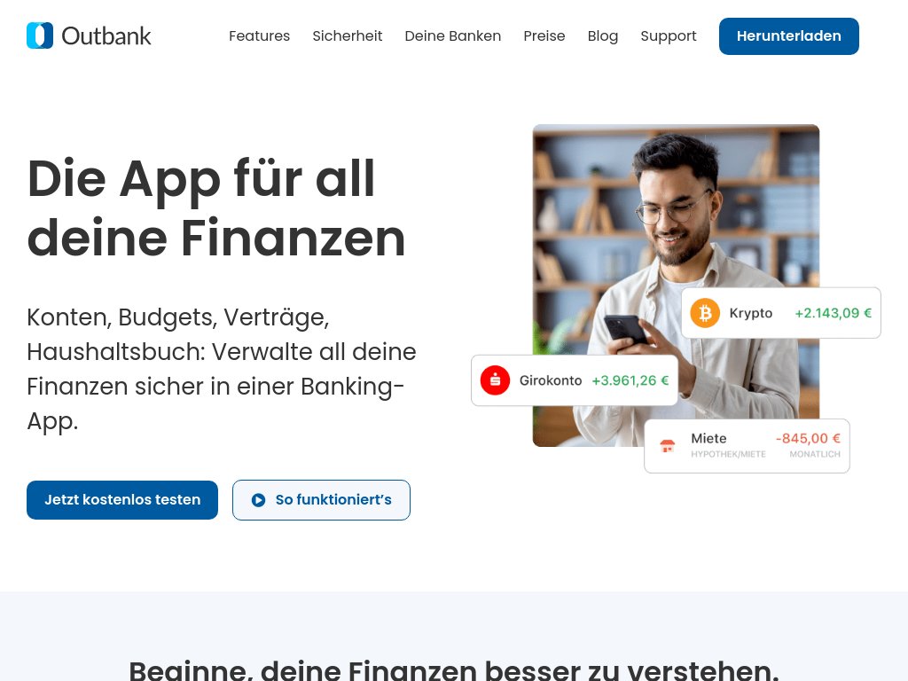 Outbank Test 2026: Erfahrungen, Kosten und alle Funktionen iPad Screenshot