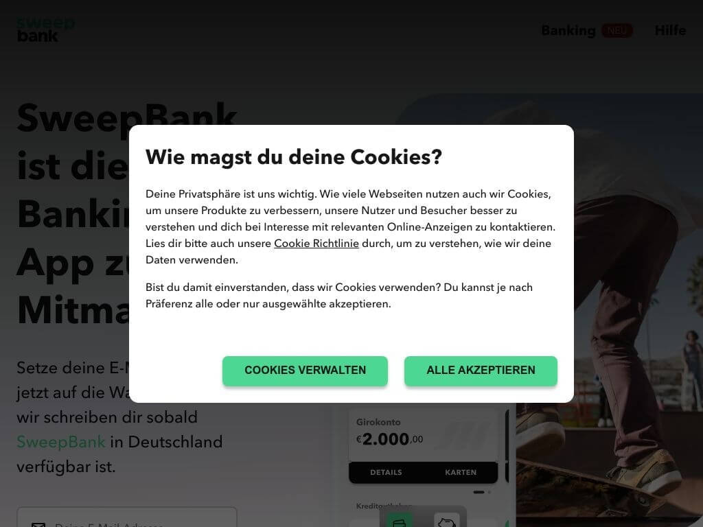 SweepBank iPad Screenshot